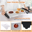 Electric Buffet Server Food Warmer with 3 Removable Trays Adjustable Tempered Silver Stainless Steel