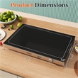 1 PCS Electric Warming Tray with Adjustable Temperature Built-In Handles for Buffets Black Stainless Steel