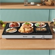 1 PCS Electric Warming Tray with Adjustable Temperature Built-In Handles for Buffets Black Stainless Steel