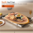 1 PCS Electric Warming Tray with Adjustable Temperature Built-In Handles for Buffets Black Stainless Steel