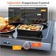1 PCS Electric Warming Tray with Adjustable Temperature Built-In Handles for Buffets Black Stainless Steel
