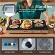 1 PCS Electric Warming Tray with Adjustable Temperature Built-In Handles for Buffets Black Stainless Steel
