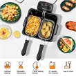 Electric Deep Fryer 5.3 QT/21-Cup Stainless Steel 1700W with Triple Basket Black Metal