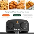 Electric Deep Fryer 5.3 QT/21-Cup Stainless Steel 1700W with Triple Basket Black Metal