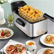 Electric Deep Fryer 3.2 QT/12-Cup Stainless Steel 1700W with Frying Basket Silver Metal