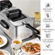 Electric Deep Fryer 3.2 QT/12-Cup Stainless Steel 1700W with Frying Basket Silver Metal