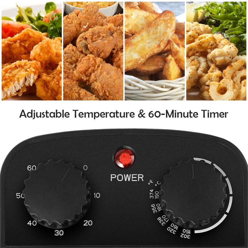 Electric Deep Fryer 3.2 QT/12-Cup Stainless Steel 1700W with Frying Basket Silver Metal