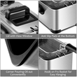 Electric Deep Fryer 3.2 QT/12-Cup Stainless Steel 1700W with Frying Basket Silver Metal