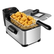 Electric Deep Fryer 3.2 QT/12-Cup Stainless Steel 1700W with Frying Basket Silver Metal