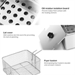 3400W Electric Countertop Deep Fryer Dual Tank Home Steel Silver
