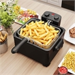 5 Liter Electric Deep Fryer 1700W Oil Fryer with 3 Detachable Frying Baskets Black Metal