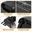 5 Liter Electric Deep Fryer 1700W Oil Fryer with 3 Detachable Frying Baskets Black Metal