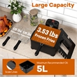 5 Liter Electric Deep Fryer 1700W Oil Fryer with 3 Detachable Frying Baskets Black Metal