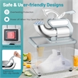 660LBS/H Commercial Ice Crusher with Dual Blades Safety On/Off Switch for Home Gray Stainless Steel