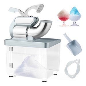660LBS/H Commercial Ice Crusher with Dual Blades Safety On/Off Switch for Home Gray Stainless Steel