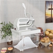 660LBS/H Commercial Ice Crusher with Dual Blades Safety On/Off Switch for Home White Stainless Steel