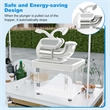 660LBS/H Commercial Ice Crusher with Dual Blades Safety On/Off Switch for Home White Stainless Steel