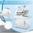 660LBS/H Commercial Ice Crusher with Dual Blades Safety On/Off Switch for Home White Stainless Steel