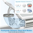 660LBS/H Commercial Ice Crusher with Dual Blades Safety On/Off Switch for Home White Stainless Steel