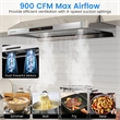 36 Inch Under Cabinet Range Hood with Oil Collector 4 Fan Speeds Silver