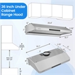 36 Inch Under Cabinet Range Hood with Oil Collector 4 Fan Speeds Silver