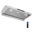 36 Inch Under Cabinet Range Hood with Oil Collector 4 Fan Speeds Silver