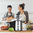 Electric Juicer Wide Mouth Fruit & Vegetable Centrifugal Juice Extractor 2 Speed Silver Plastic