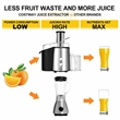 Electric Juicer Wide Mouth Fruit & Vegetable Centrifugal Juice Extractor 2 Speed Silver Plastic