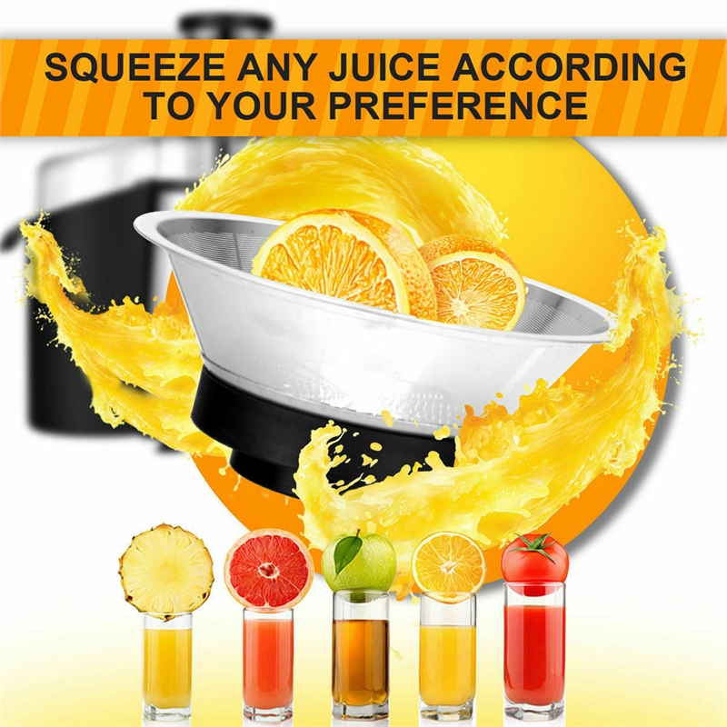Electric Juicer Wide Mouth Fruit & Vegetable Centrifugal Juice Extractor 2 Speed Silver Plastic