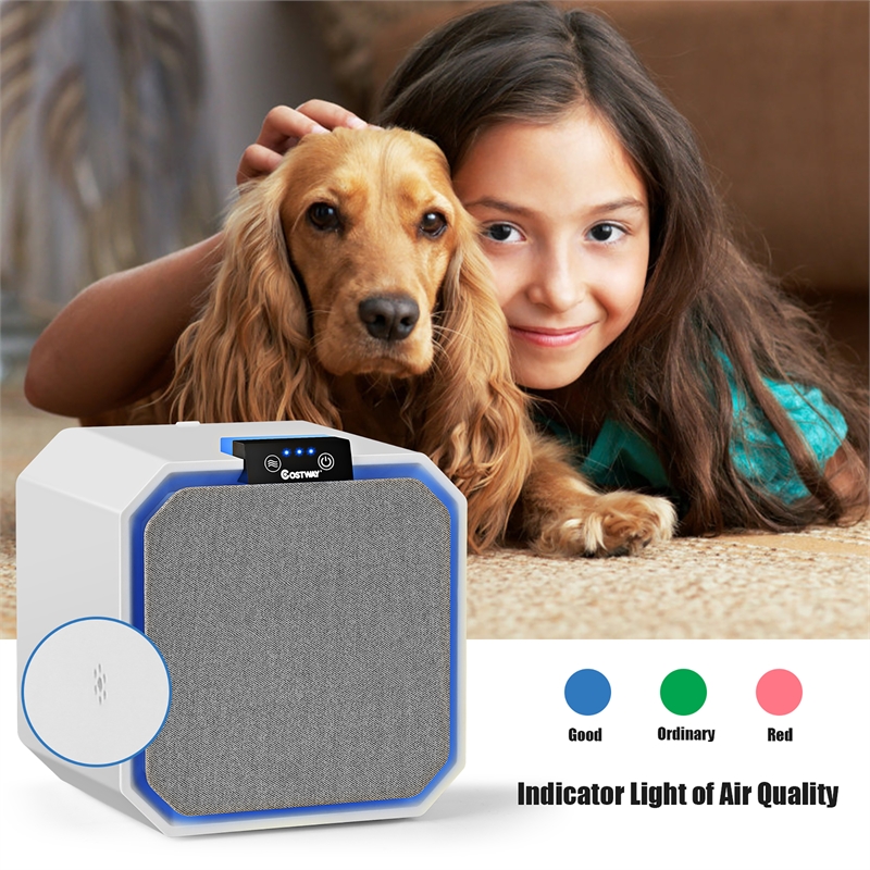 Desktop HEPA Air Purifier Home Air Cleaner W/ 2-in-1 Composite HEPA Filter White