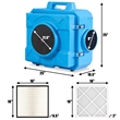 Industrial Commercial Hape Air Purifier Negative Air Purifier 500-2000sq.ft Blue