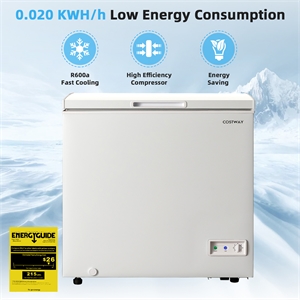 5 Cubic Feet Chest Freezer w/Removable Storage Basket Deep Freezer White