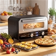 Pizza Oven for 12 inch Pizzas with 6 Presets and 2 Min Rapid Baking Black