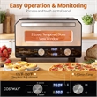 Pizza Oven for 12 inch Pizzas with 6 Presets and 2 Min Rapid Baking Black