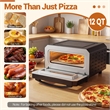 Pizza Oven for 12 inch Pizzas with 6 Presets and 2 Min Rapid Baking Black