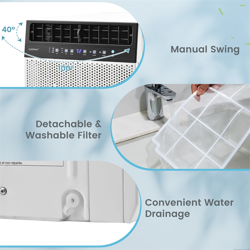 8100 BTU (12000 BTU Ashrae) Window Air Conditioner w/Remote White