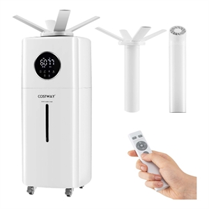 2200 sq.ft Whole House Humidifier 5.5Gal Top Fill Cool Mist Humidifier with Wheels White Plastic