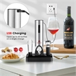 6 in 1Electric Wine Bottle Opener Set Rechargeable Cordless Corkscrew Opener Set Black Stainless Steel