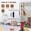 6 in 1Electric Wine Bottle Opener Set Rechargeable Cordless Corkscrew Opener Set Black Stainless Steel