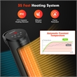 1500W Portable Electric PTC Heater Swing Space Heater w/ 24H Timer &Thermostat Black Metal