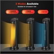 1500W Portable Electric PTC Heater Swing Space Heater w/ 24H Timer &Thermostat Black Metal