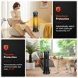 1500W Portable Electric PTC Heater Swing Space Heater w/ 24H Timer &Thermostat Black Metal