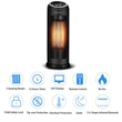 Portable Oscillating PTC Ceramic Space Heater 1500W LED 12H Timer Remote Control Black Plastic