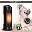 Portable Oscillating PTC Ceramic Space Heater 1500W LED 12H Timer Remote Control Black Plastic