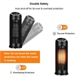 Portable Oscillating PTC Ceramic Space Heater 1500W LED 12H Timer Remote Control Black Plastic