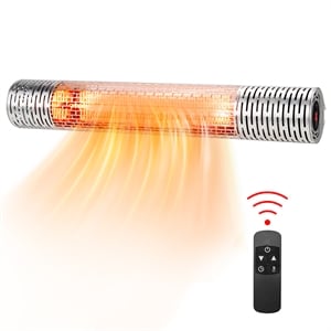 1500W Wall-Mounted Infrared Heater Indoor & Outdoor Electric Heater With Remote