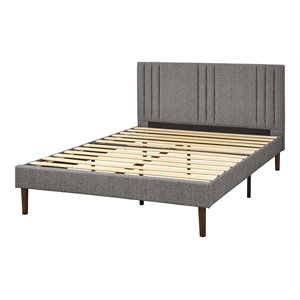 tms sven queen upholstered platform contemporary fabric bed in linen gray