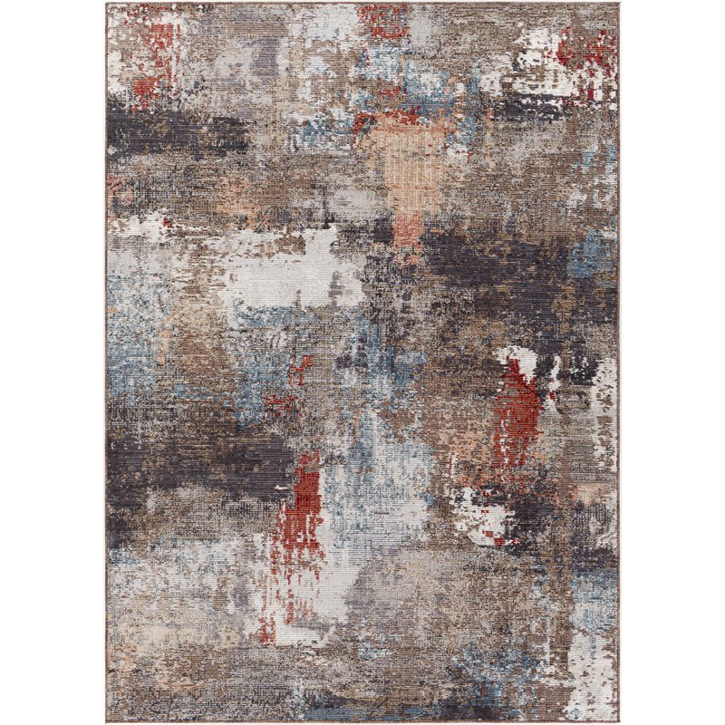 Daytona Beach DYT2300 8'10" x 12' Rug in Teal/Rust/Rose/Camel/Charcoal/Gray Cymax Business
