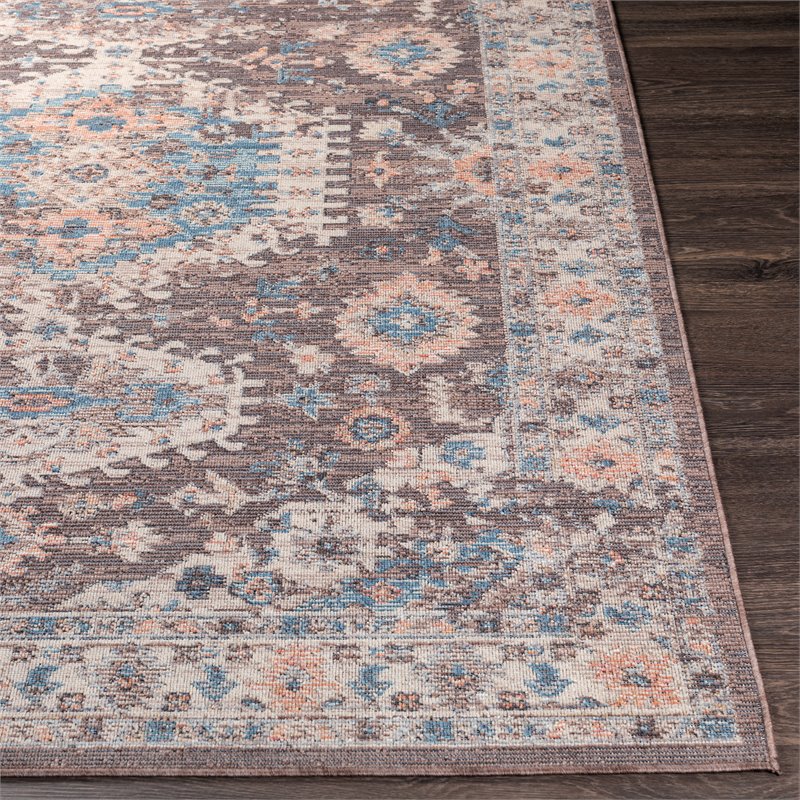 Daytona Beach DYT2305 8'10" x 12' Rug in Brown/Taupe/Beige/Gray/Sky Blue/Orange Cymax Business