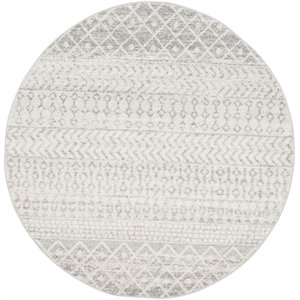 elaziz elz-2308 4' round rug in light gray/medium gray/white